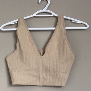 beige crop top